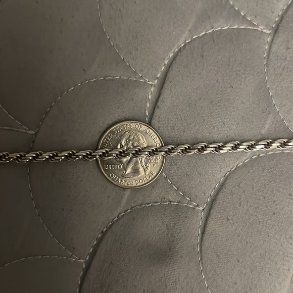 925 solid sterling silver 22” rope chain - Picture 3 of 5